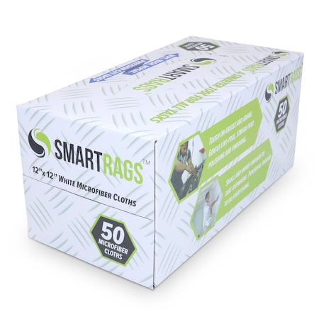 Hospeco Smart Rags Microfiber Cloths 12x12 White (50pk) M950W